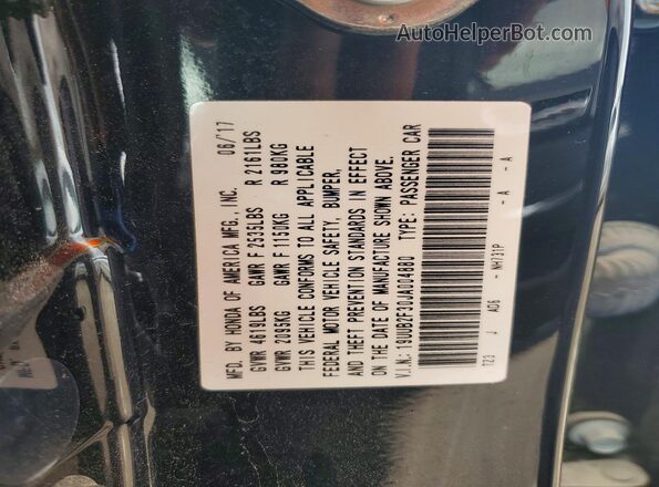 19UUB2F30JA004880 2018 ACURA TLX Black Vista del compartimento del motor