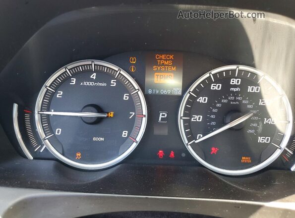 19UUB2F32GA003786 2016 ACURA TLX Black Вид щитка приладів
