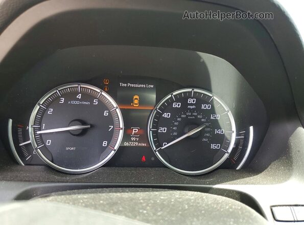 19UUB2F32KA004199 2019 ACURA TLX Black ხელსაწყოთა პანელის ხედი