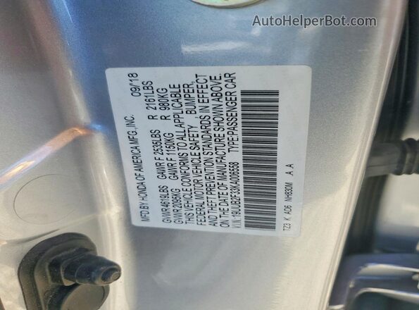 19UUB2F33KA006558 2019 ACURA TLX Серебряный Вид подкапотного пространства