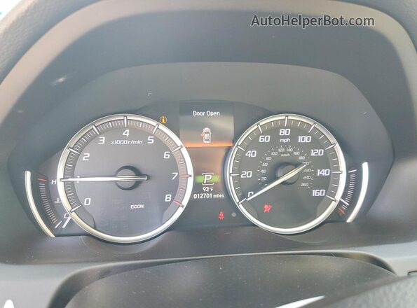 19UUB2F39KA004944 2019 ACURA TLX White Вид щитка приладів