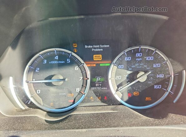19UUB2F45LA001856 2020 ACURA TLX Gray ხელსაწყოთა პანელის ხედი