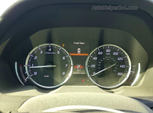 19UUB2F48KA000313 2019 ACURA TLX Black Вид щитка приладів