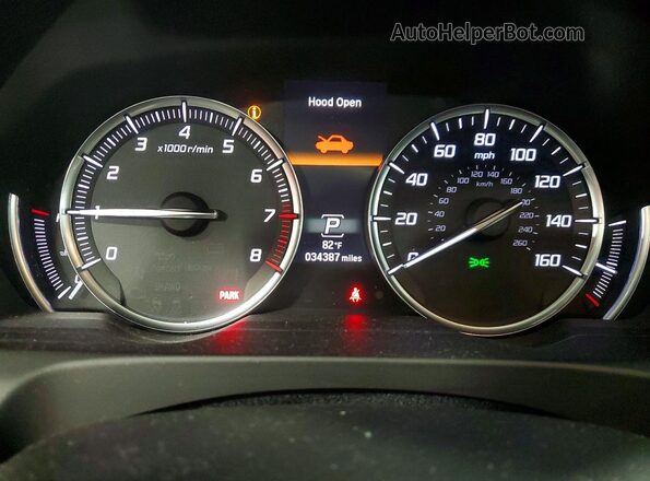 19UUB2F49KA007402 2019 ACURA TLX Black Вид щитка приладів
