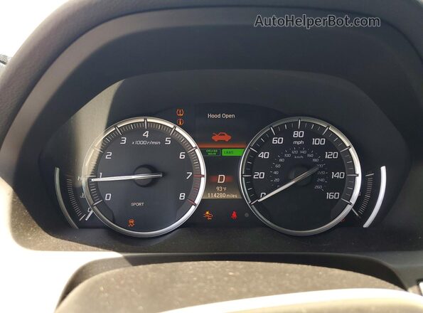 19UUB2F51GA011945 2016 ACURA TLX Silver ხელსაწყოთა პანელის ხედი