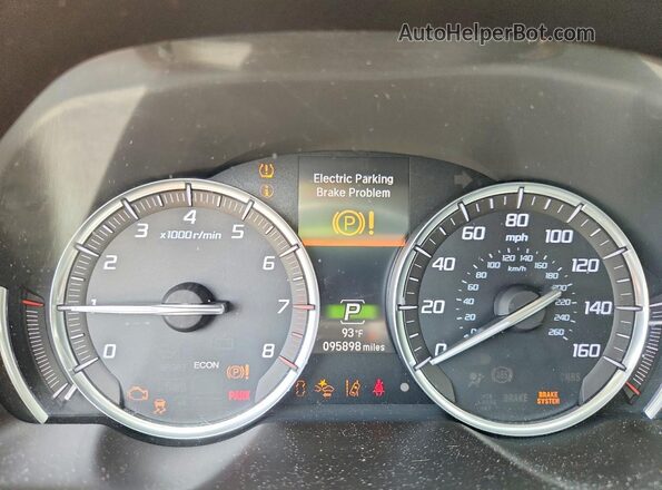 19UUB2F53GA009694 2016 ACURA TLX Black Vista del cuadro de instrumentos