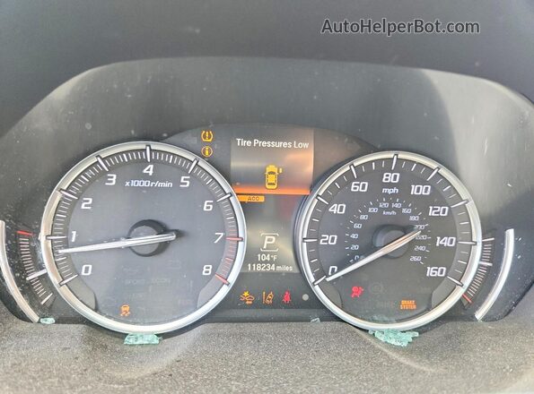 19UUB2F53JA002039 2018 ACURA TLX Black Սարքավորումների վահանակի տեսք