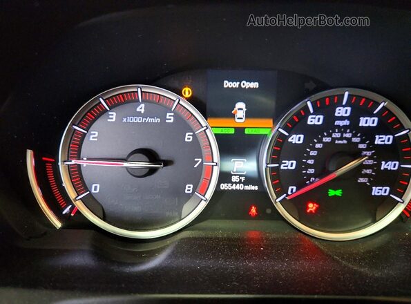 19UUB2F64KA000813 2019 ACURA TLX White ხელსაწყოთა პანელის ხედი