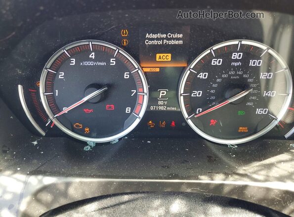 19UUB2F66KA006340 2019 ACURA TLX Red Instrument cluster view