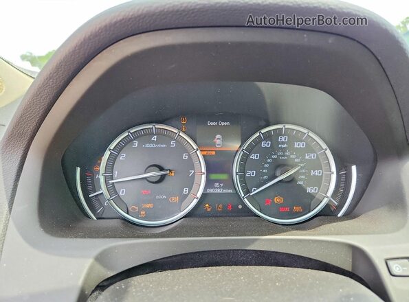 19UUB3F40KA001929 2019 ACURA TLX White Вид щитка приладів