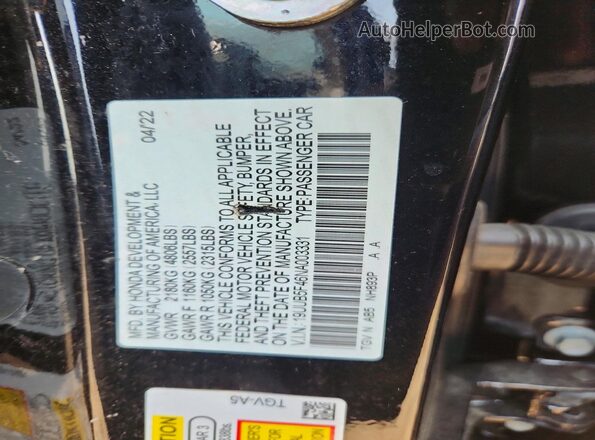 19UUB5F46NA003331 2022 ACURA TLX Черный Вид подкапотного пространства
