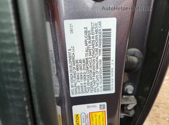 19UUB5F50MA015689 2021 ACURA TLX Gray Vista del compartimento del motor