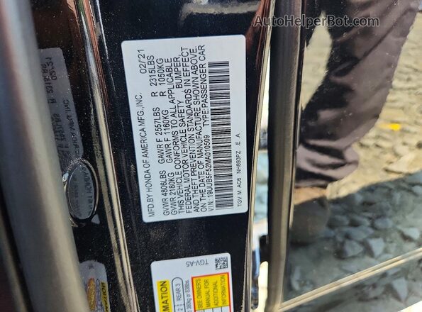 19UUB5F52MA010509 2021 ACURA TLX Black Вид підкапотного простору