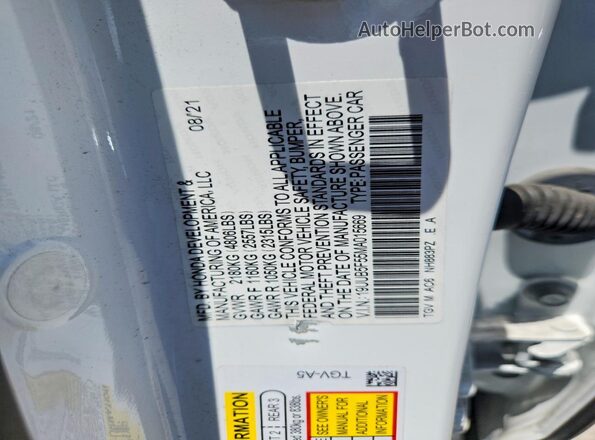 19UUB5F55MA015669 2021 ACURA TLX White Вид підкапотного простору
