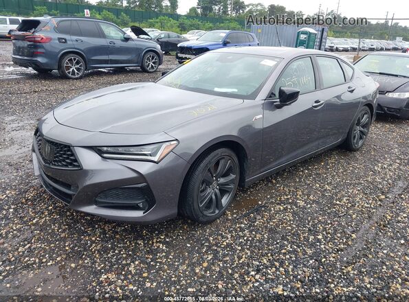 19UUB5F5XMA017336 2021 ACURA TLX Gray Առջևի ձախ երեք քառորդ տեսարան