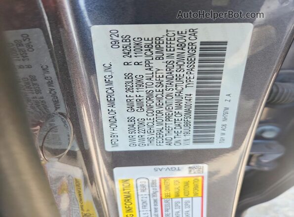 19UUB6F50MA001474 2021 ACURA TLX Gray Engine compartment view