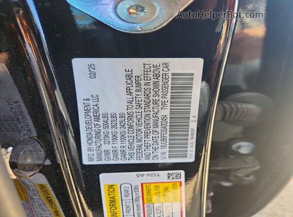 19UUB6F53SA002454 2025 ACURA TLX Black Вид підкапотного простору