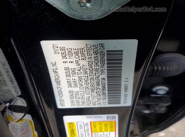 19UUB6F56MA007134 2021 ACURA TLX Black Շարժիչի բաժամունքի տեսք