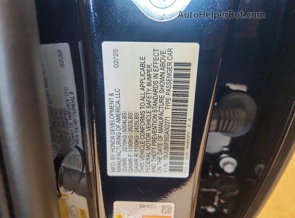 19UUB6F56SA002271 2025 ACURA TLX Черный Вид подкапотного пространства