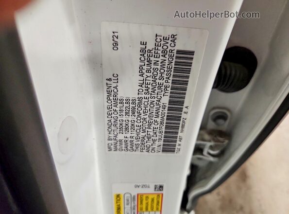 19UUB7F08MA001491 2021 ACURA TLX White Vista del compartimento del motor