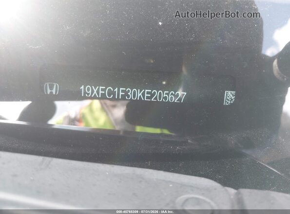 19XFC1F30KE205627 2019 HONDA CIVIC Gray 