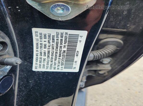 19XFC1F31LE017944 2020 HONDA CIVIC Черный Вид наклейки с VIN-кодом