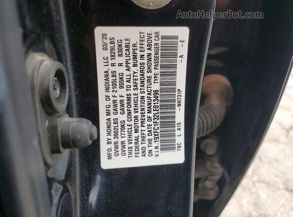 19XFC1F32LE013496 2020 HONDA CIVIC Черный Вид подкапотного пространства