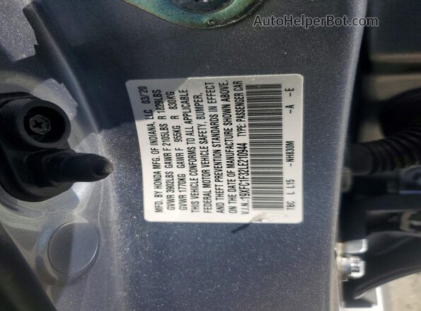 19XFC1F32LE210944 2020 HONDA CIVIC Silver Vista del compartimento del motor