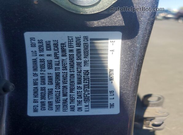 19XFC1F33LE207454 2020 HONDA CIVIC Серый Вид подкапотного пространства