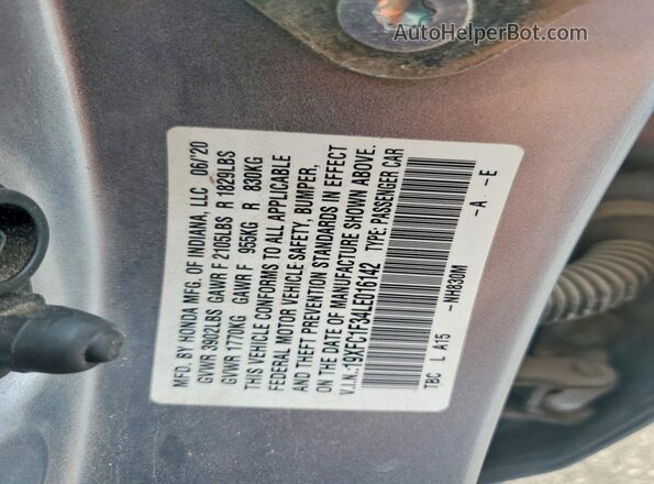 19XFC1F34LE016142 2020 HONDA CIVIC Silver Vista del compartimento del motor