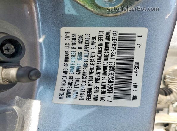 19XFC1F37GE008882 2016 HONDA CIVIC Silver Engine compartment view