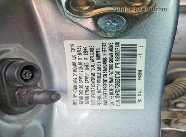 19XFC1F38GE017641 2016 HONDA CIVIC Silver Շարժիչի բաժամունքի տեսք