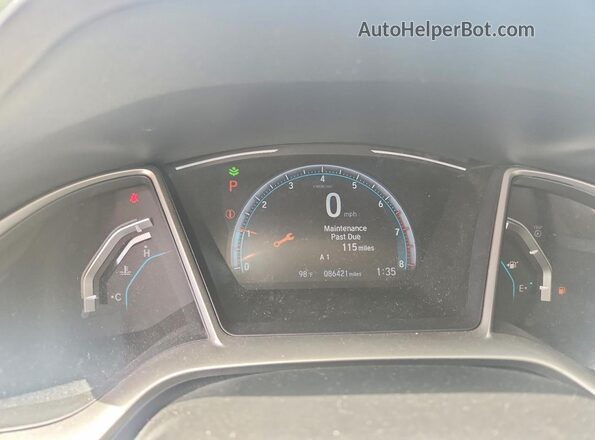 19XFC1F38LE017861 2020 HONDA CIVIC Gray Вид щитка приладів