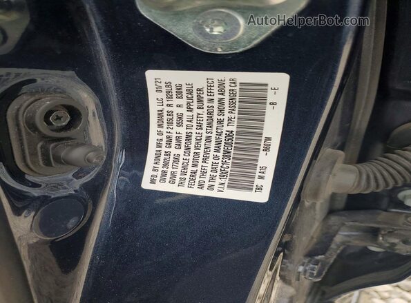 19XFC1F38ME005064 2021 HONDA CIVIC Синий Вид наклейки с VIN-кодом