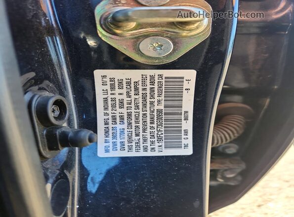 19XFC1F73GE009580 2016 HONDA CIVIC Blue Widok komory silnika