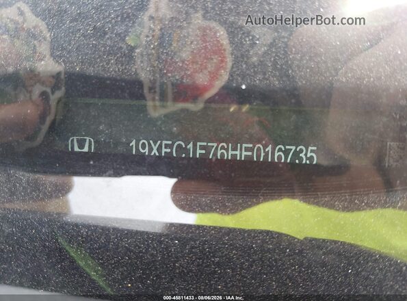19XFC1F76HE016735 2017 HONDA CIVIC Gray ძრავის განყოფილების ხედი