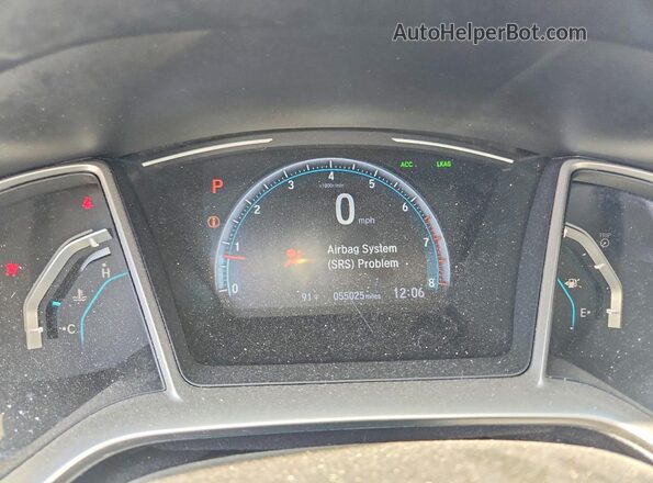 19XFC1F79KE008975 2019 HONDA CIVIC Gray Instrument cluster view