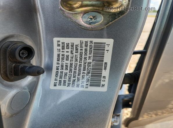 19XFC1F96GE219785 2016 HONDA CIVIC Серебряный Вид подкапотного пространства