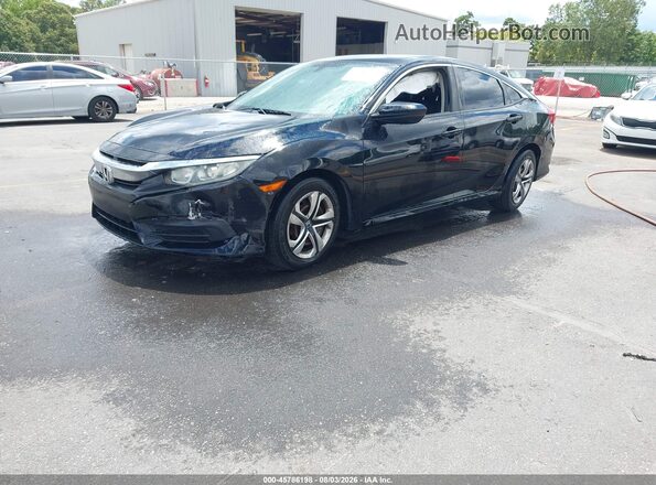 19XFC2F50GE070339 2016 HONDA CIVIC Black Առջևի ձախ երեք քառորդ տեսարան