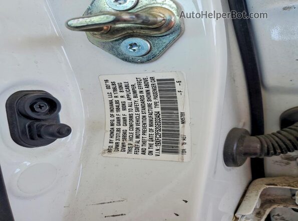 19XFC2F52GE033454 2016 HONDA CIVIC White Շարժիչի բաժամունքի տեսք