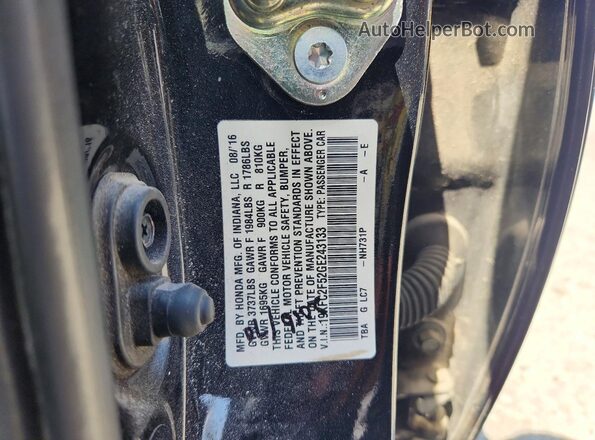 19XFC2F52GE243133 2016 HONDA CIVIC Black VIN sticker view