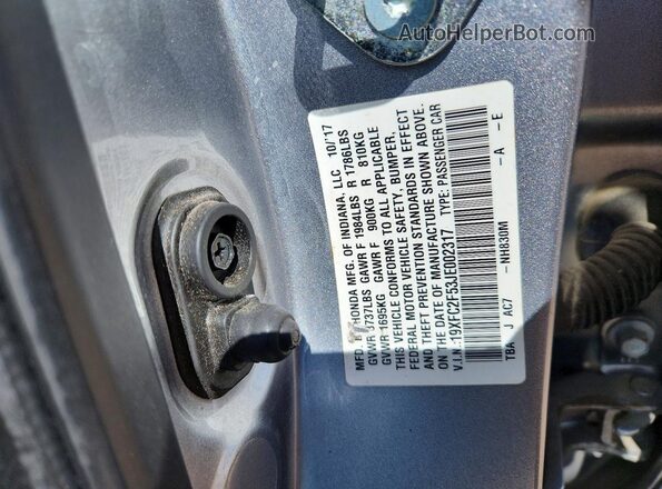 19XFC2F53JE002317 2018 HONDA CIVIC Silver Engine compartment view