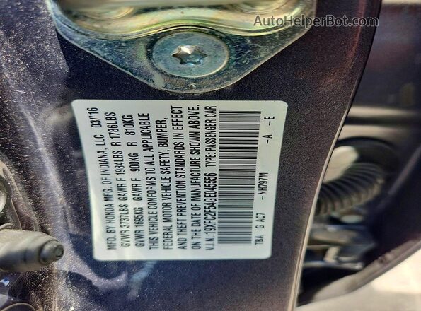 19XFC2F54GE045556 2016 HONDA CIVIC Gray ძრავის განყოფილების ხედი