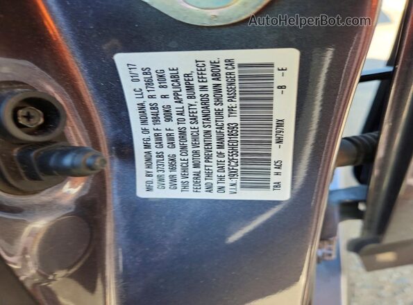 19XFC2F55HE018593 2017 HONDA CIVIC Gray Engine compartment view
