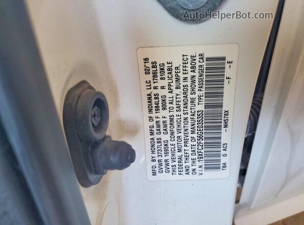 19XFC2F56GE035353 2016 HONDA CIVIC White Vista del compartimento del motor