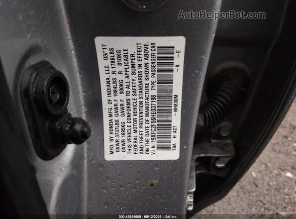 19XFC2F56HE037198 2017 HONDA CIVIC Silver Vista del compartimento del motor
