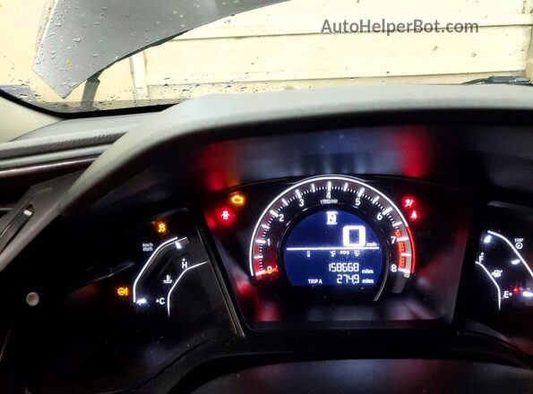 19XFC2F57JE002076 2018 HONDA CIVIC Gray Instrument cluster view