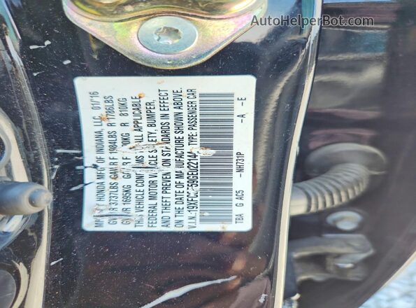 19XFC2F59GE022144 2016 HONDA CIVIC Black Widok komory silnika
