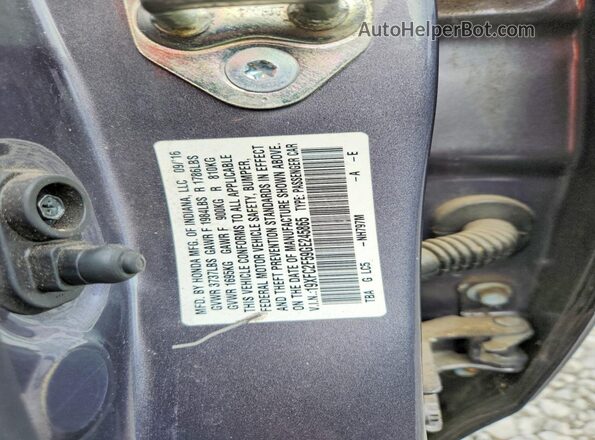 19XFC2F59GE245865 2016 HONDA CIVIC Серый Вид подкапотного пространства