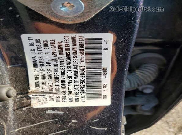 19XFC2F5XHE043473 2017 HONDA CIVIC Black Widok naklejki z numerem VIN